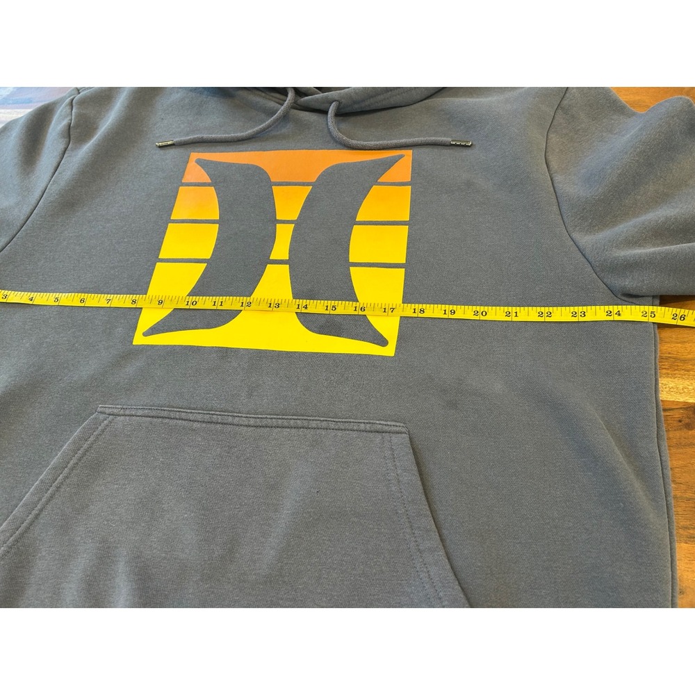 Hurley Mens XL Sunset Logo Pullover Hoodie Blue Gray Fleece Sweatshirt RN100759 - Picture 4 of 7